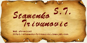 Stamenko Trivunović vizit kartica